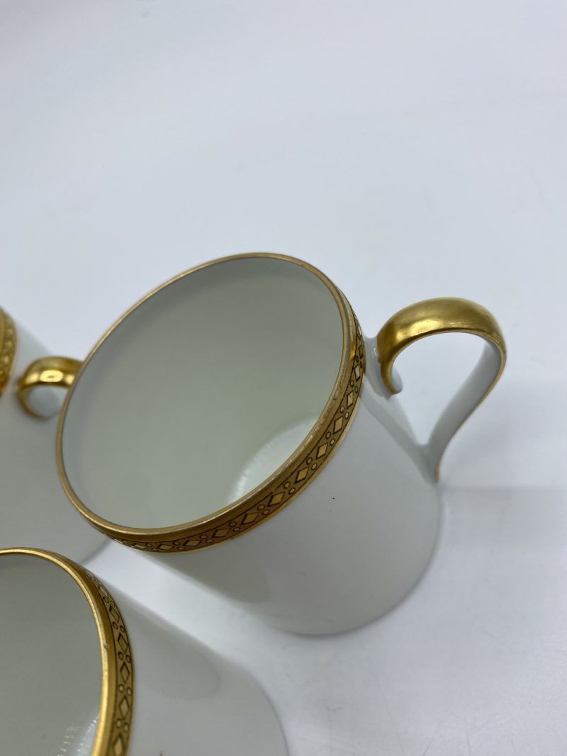 Lot 4 petites tasses à café porcelaine de Limoges Ancienne Manufacture Royale – Image 6