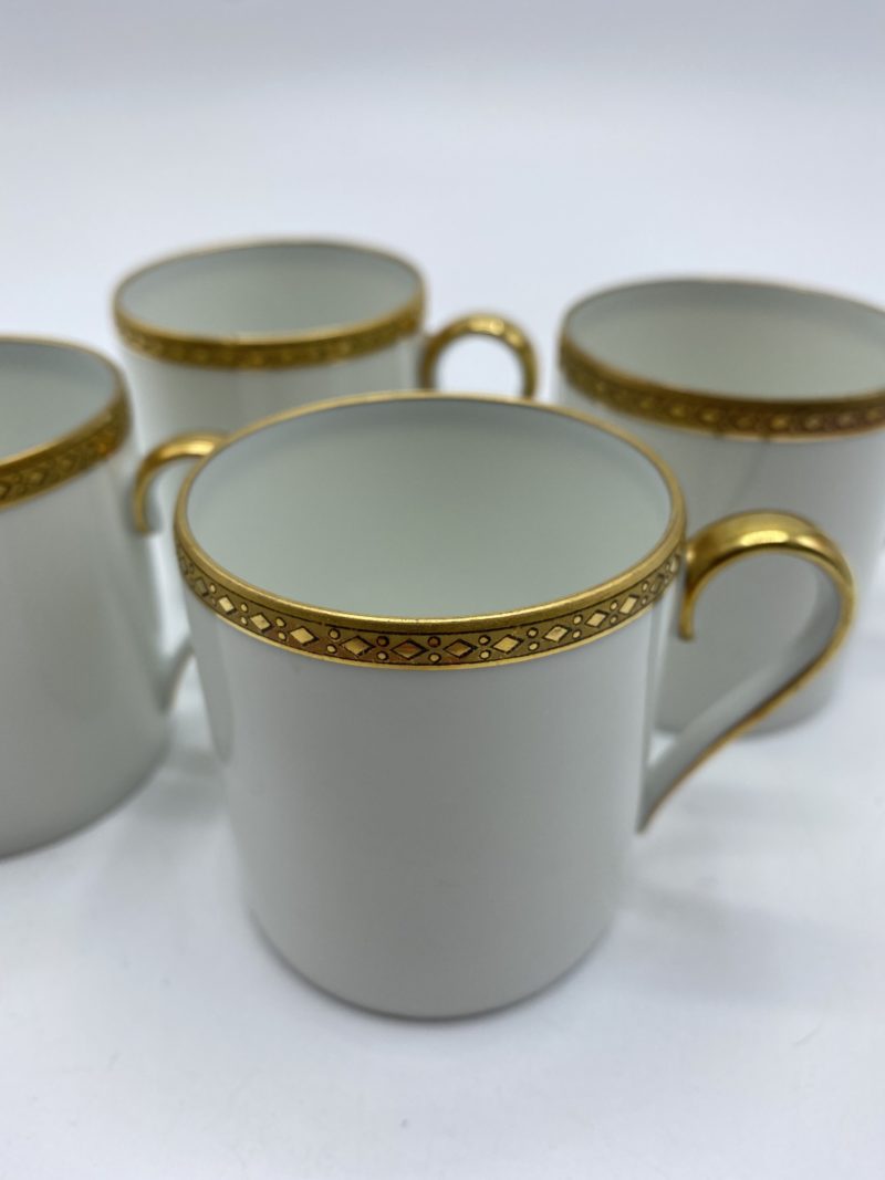 Lot 4 petites tasses à café porcelaine de Limoges Ancienne Manufacture Royale – Image 5