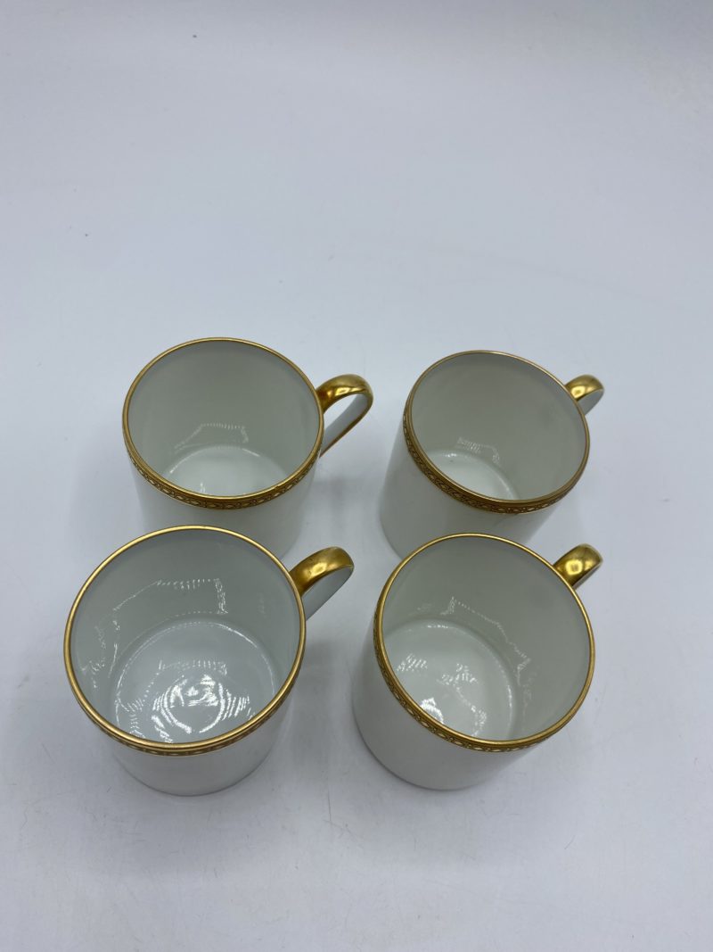Lot 4 petites tasses à café porcelaine de Limoges Ancienne Manufacture Royale – Image 4