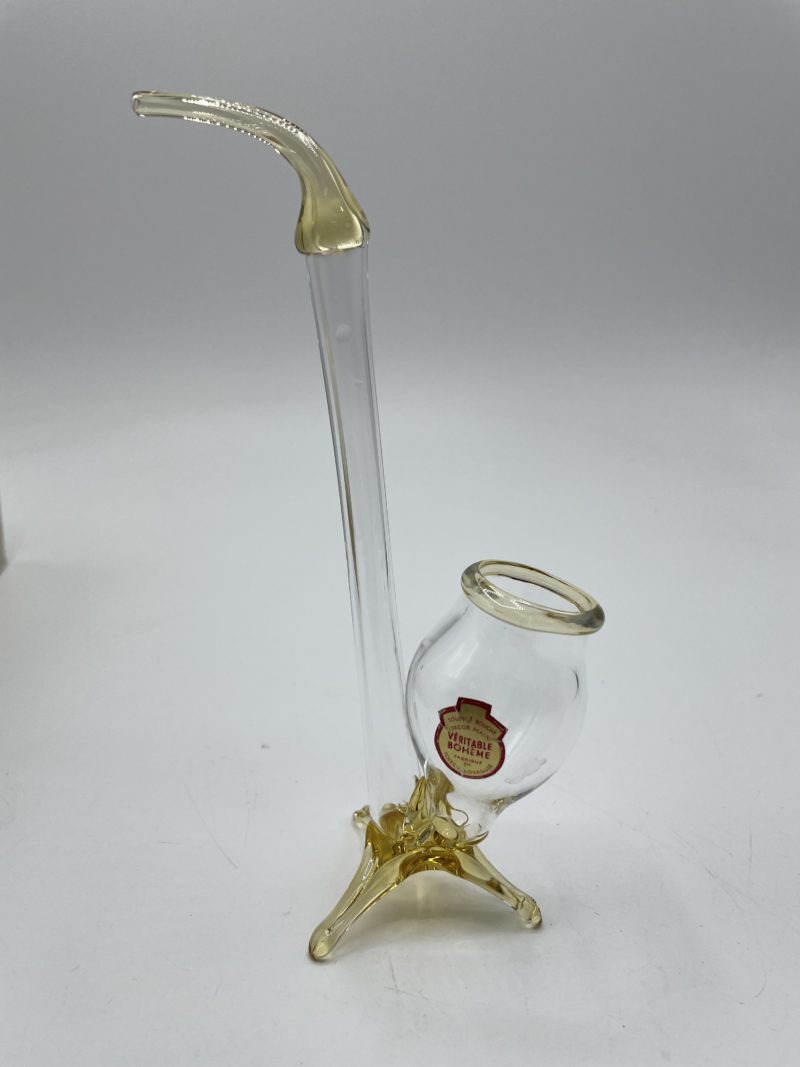 Pipe cognac vintage cristal de bohème – Image 2