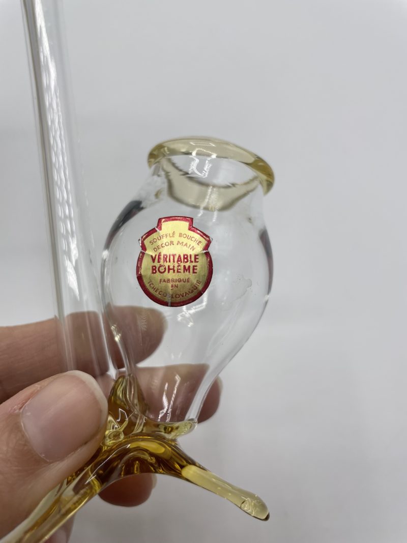 Pipe cognac vintage cristal de bohème – Image 3