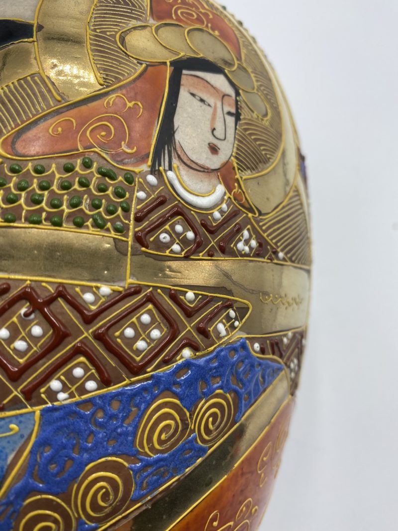 Grand vase porcelaine Satsuma Japon – Image 4