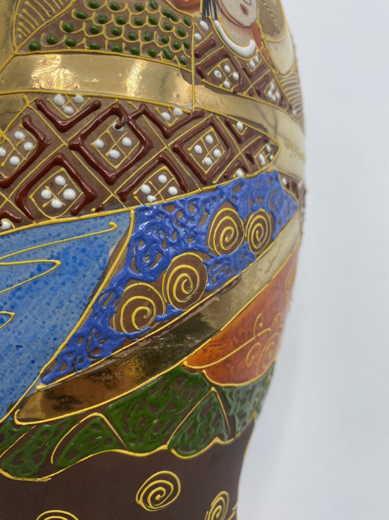 Grand vase porcelaine Satsuma Japon – Image 8