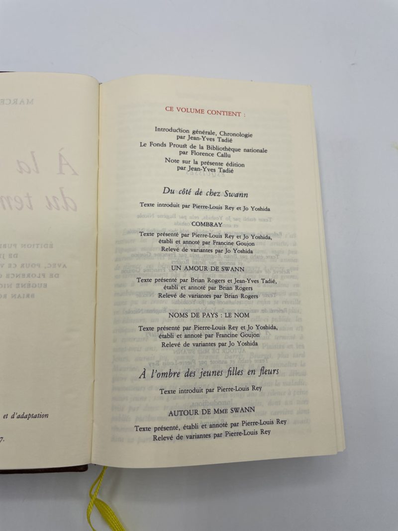Proust – A la recherche du temps perdu Tome 1– 2011 – Bibliothèque de la Pléiade – Image 5