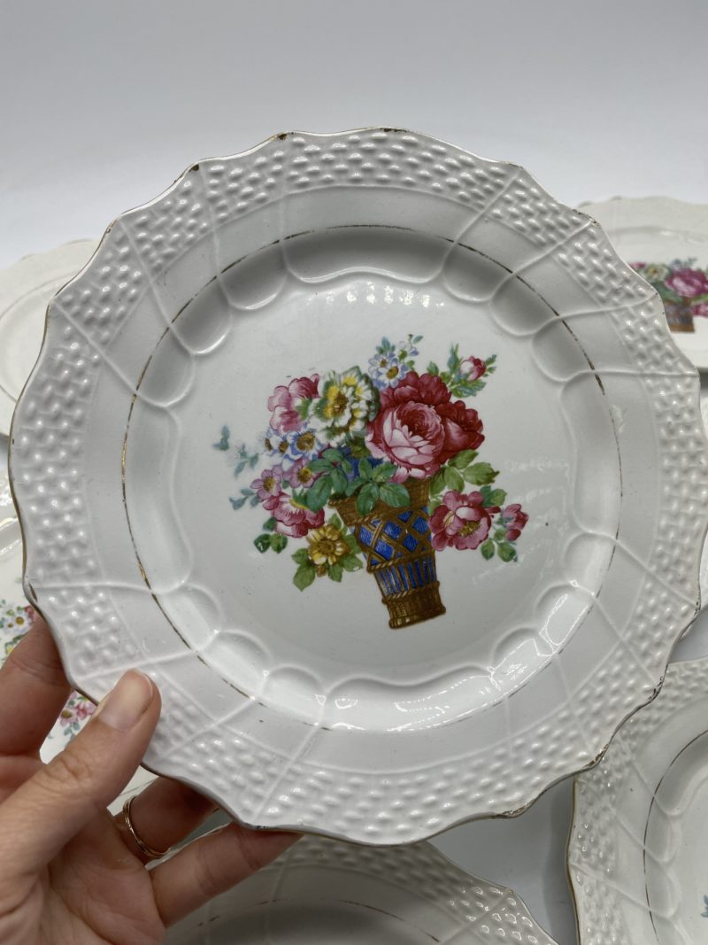 Lot 9 assiettes à dessert vintage Moulin des Loups Hamage – Image 8
