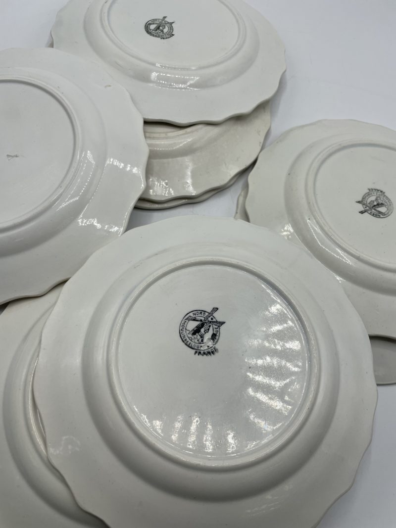 Lot 9 assiettes à dessert vintage Moulin des Loups Hamage – Image 6
