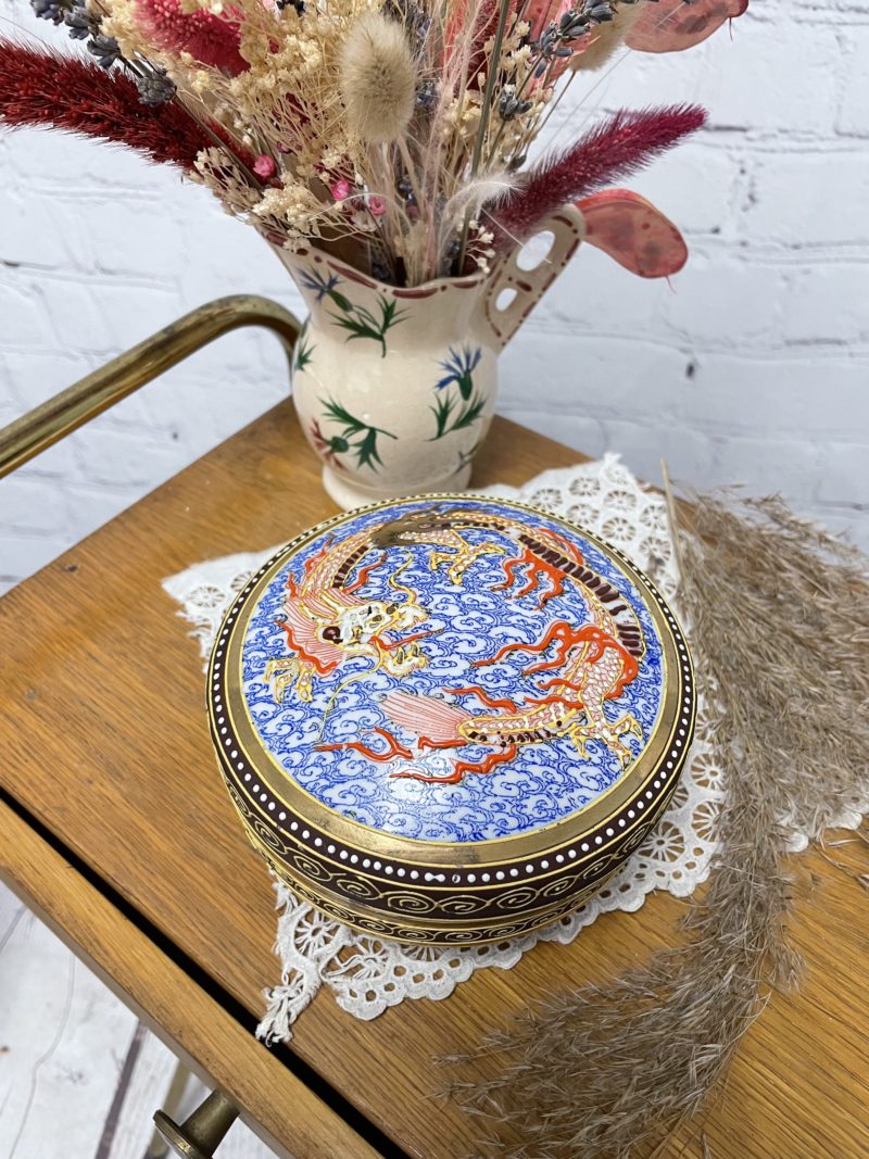 bonbonniere porcelaine chine dragon