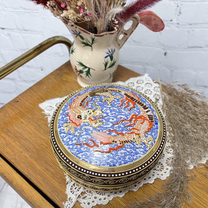 bonbonniere porcelaine chine dragon