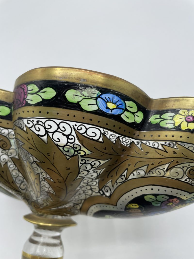 Joli coupe vasque vintage en verre style vitrail – Image 4