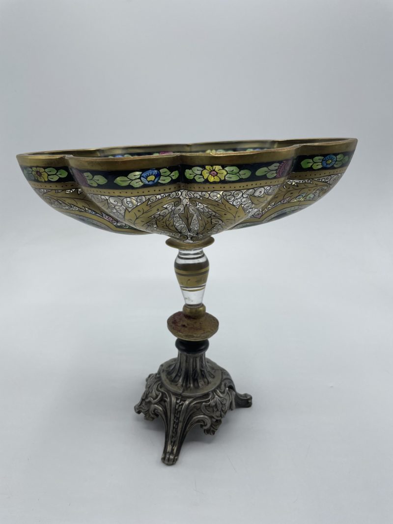 Joli coupe vasque vintage en verre style vitrail – Image 11