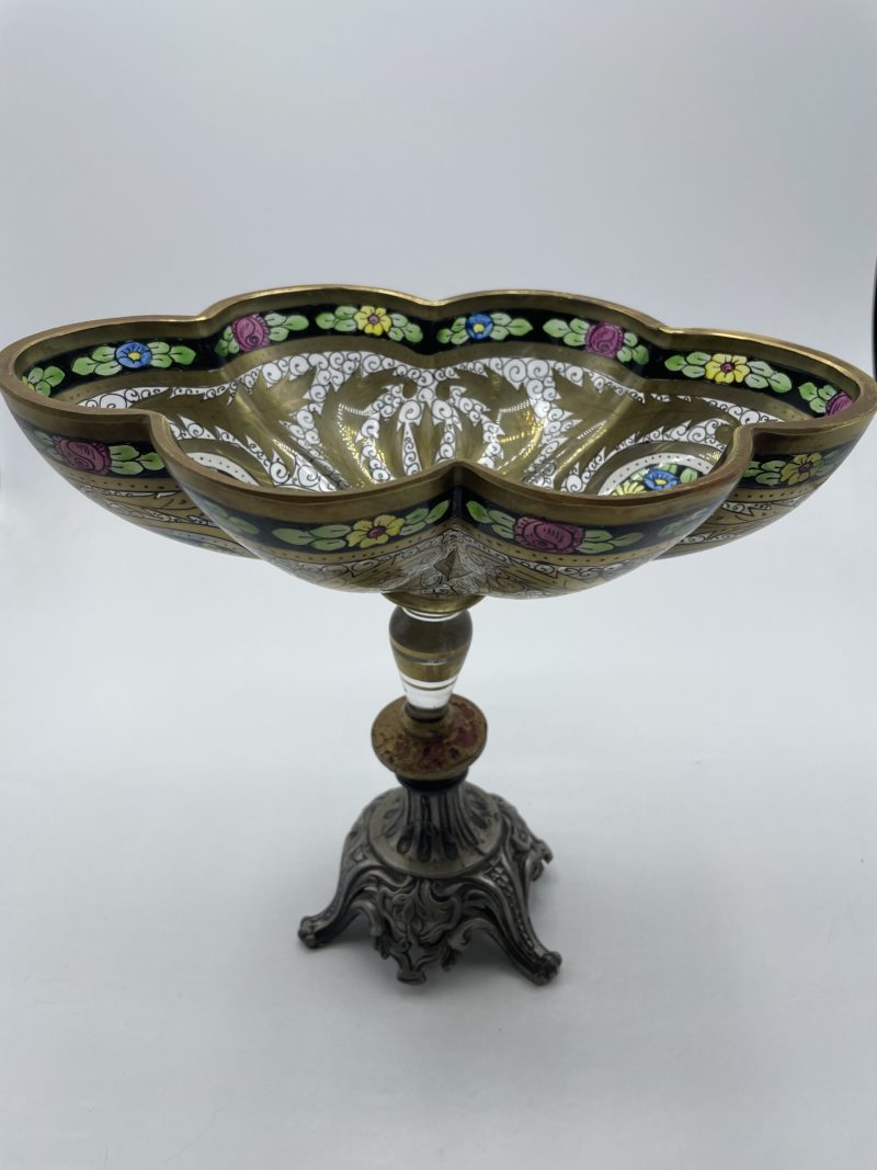 Joli coupe vasque vintage en verre style vitrail – Image 9
