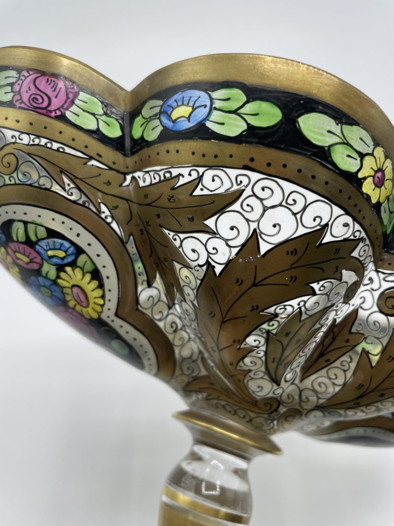 Joli coupe vasque vintage en verre style vitrail – Image 7