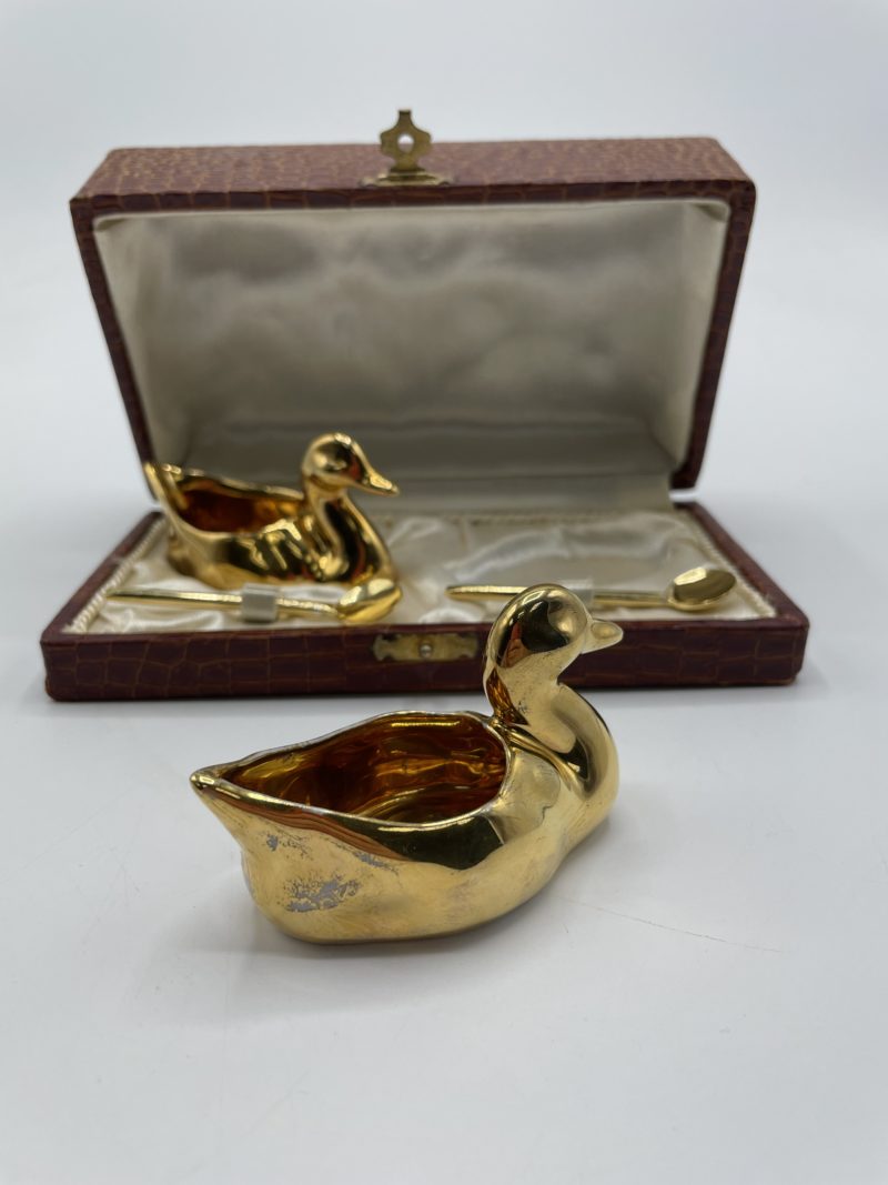 Duo salerons en porcelaine de Limoges R Montigny canards – Image 12