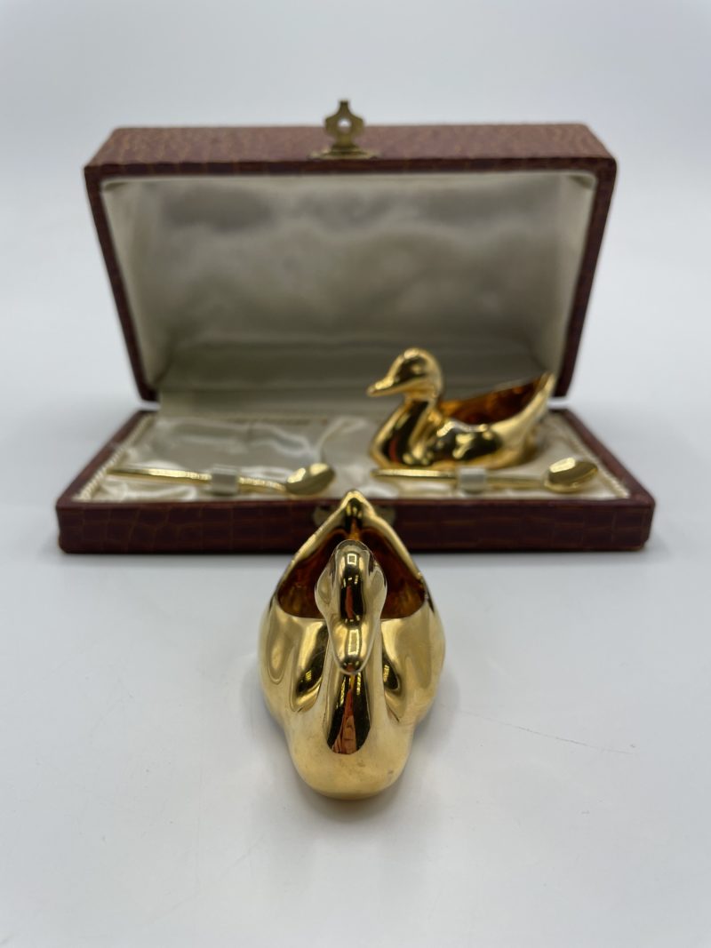 Duo salerons en porcelaine de Limoges R Montigny canards – Image 13