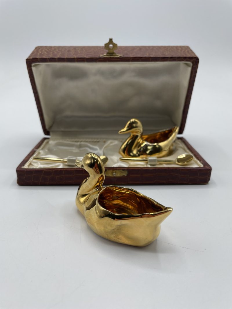 Duo salerons en porcelaine de Limoges R Montigny canards – Image 6
