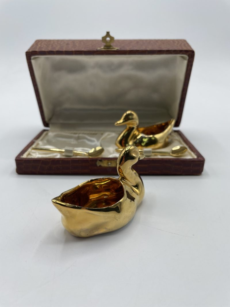 Duo salerons en porcelaine de Limoges R Montigny canards – Image 9