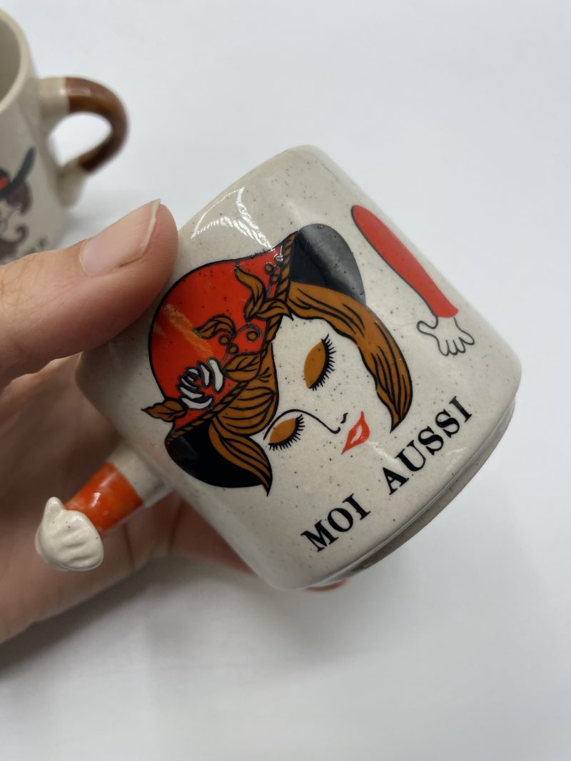 Lot tasses mazagrans gres corée couple je t'aime – Image 5