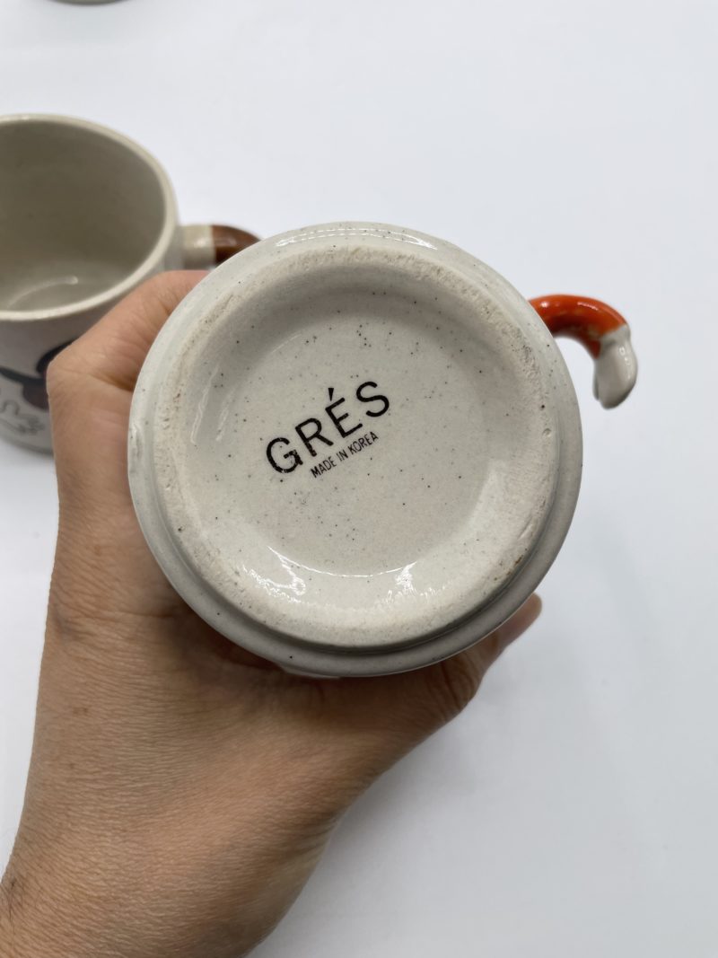 Lot tasses mazagrans gres corée couple je t'aime – Image 2