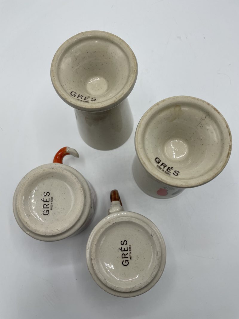 Lot tasses mazagrans gres corée couple je t'aime – Image 10