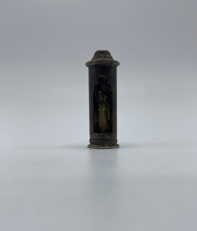 Ancien autel de voyage Vierge à l'enfant en laiton – Image 5