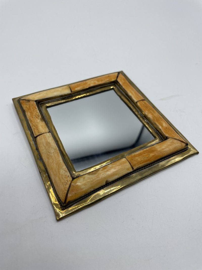 Petit miroir carré marocain laiton – Image 3