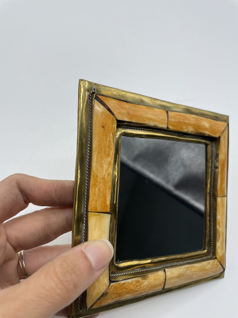 Petit miroir carré marocain laiton – Image 4