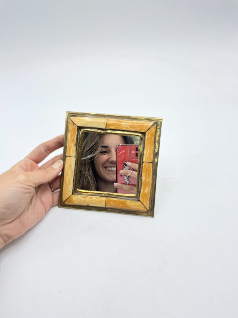 Petit miroir carré marocain laiton – Image 6