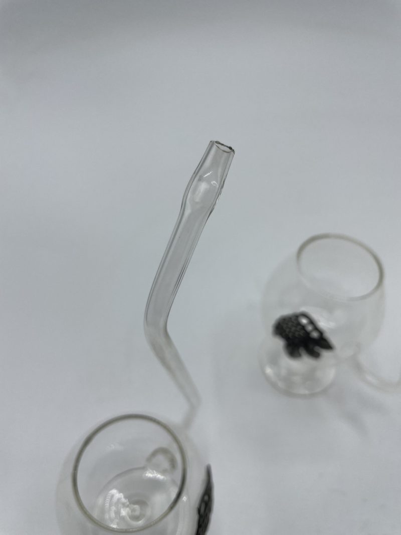 Duo de pipes à cognac en verre détails grappe de raisin – Image 8