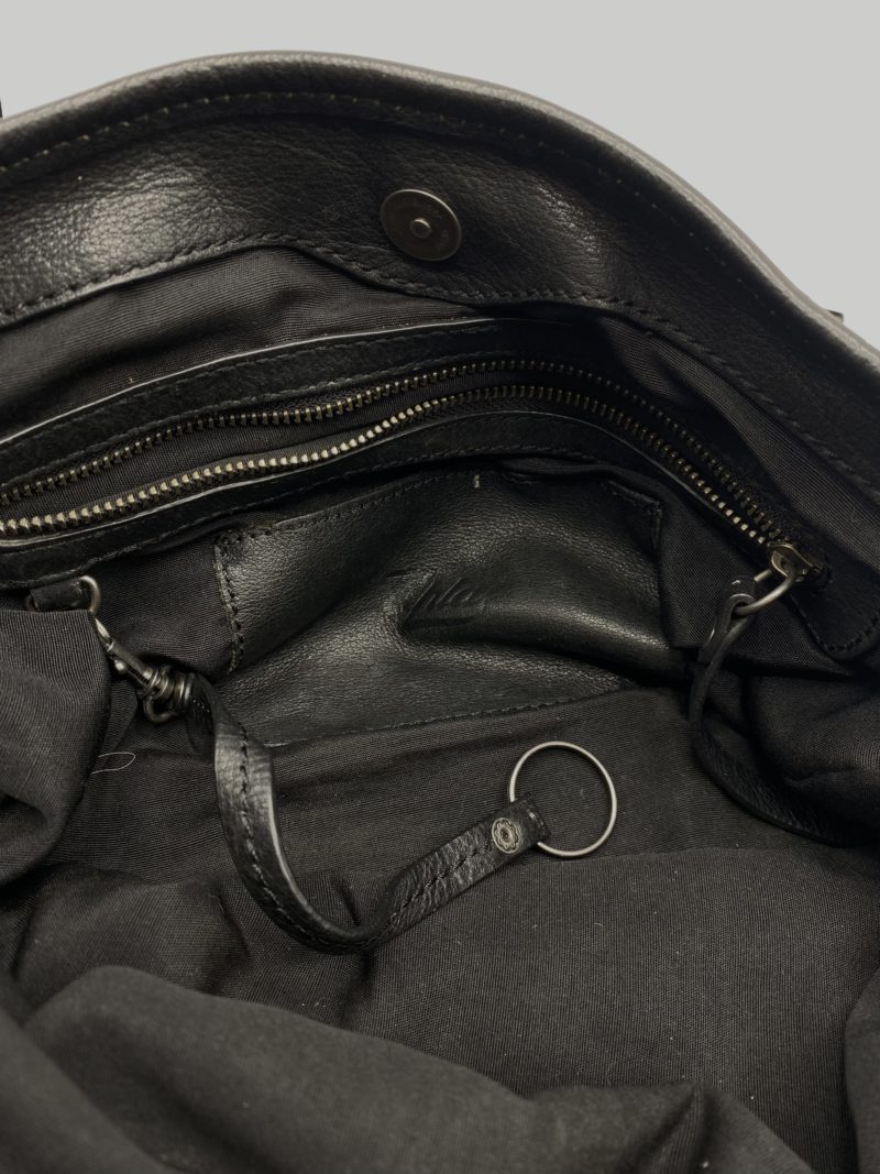 Sac à main vintage cuir lisse noir Upla – Image 11