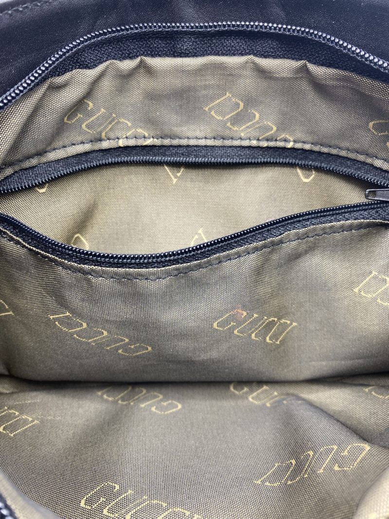 Sac à main vintage cuir lisse noir Gucci – Image 8
