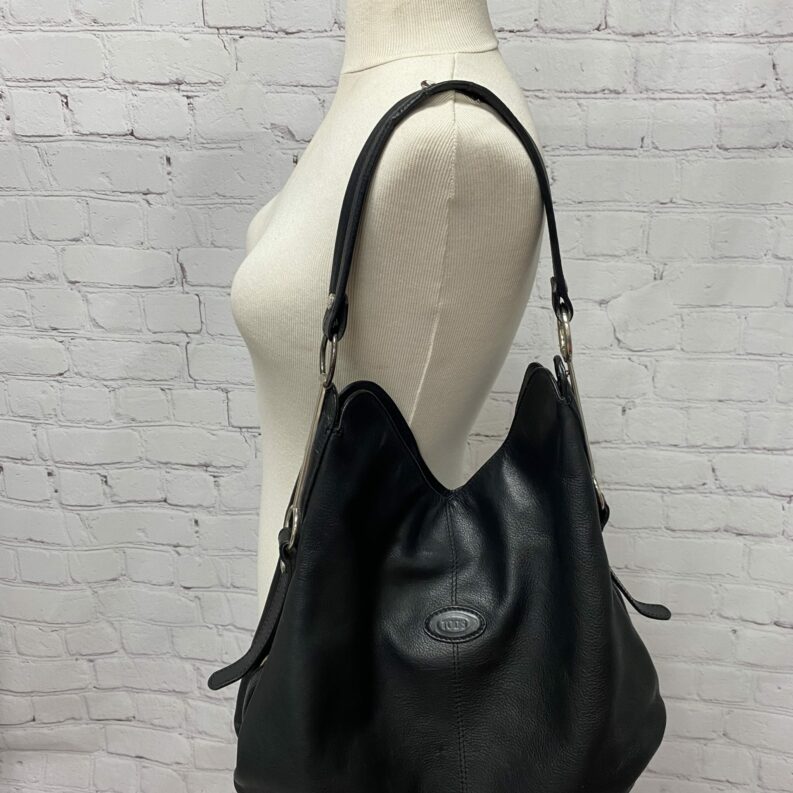 Sac à main Tod's noir cuir martelé