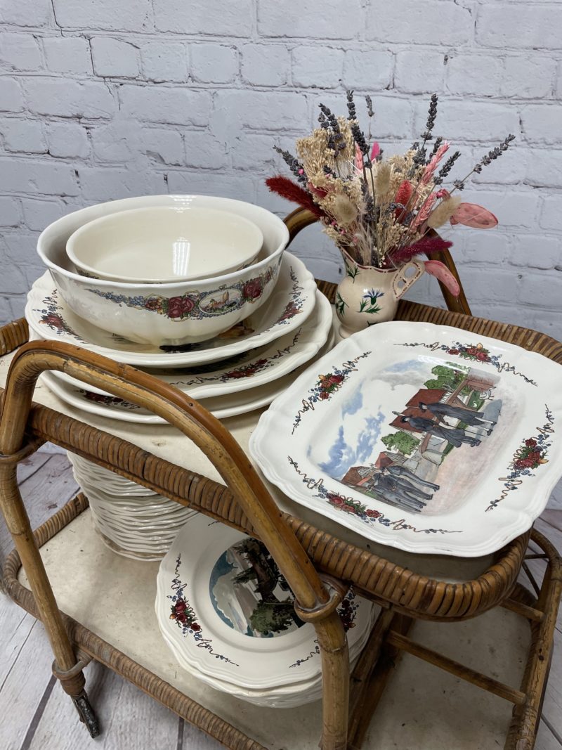 service vaisselle vintage sarreguemines obernay assiettes