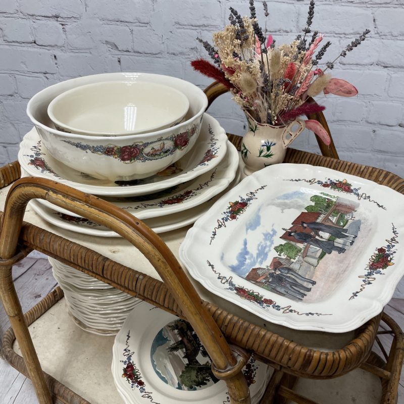 service vaisselle vintage sarreguemines obernay assiettes