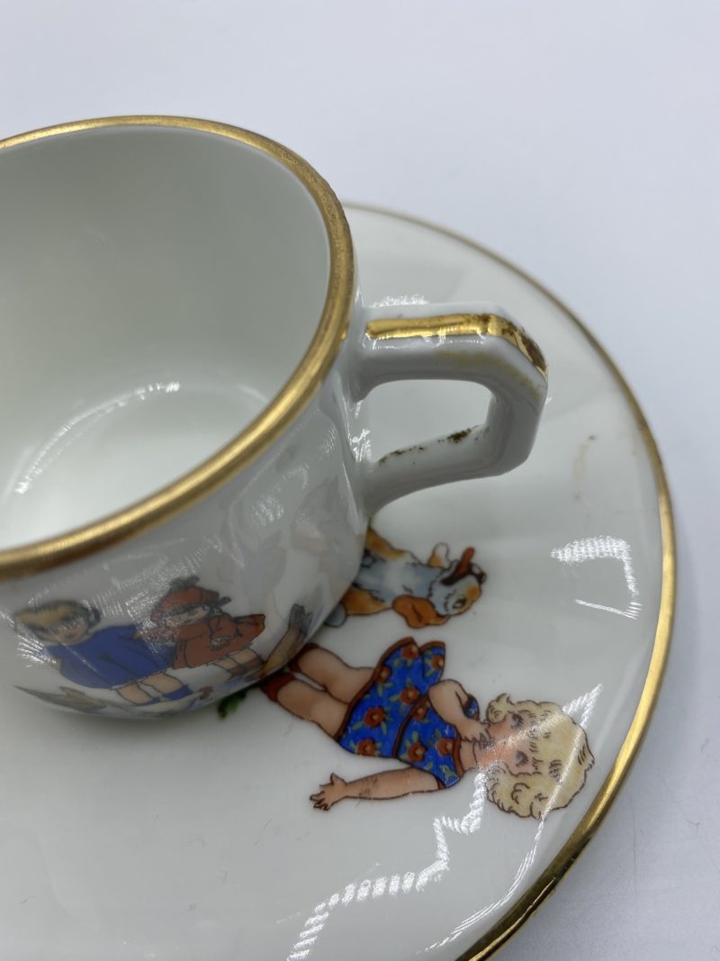 Petite tasse à café soucoupe porcelaine vintage – Image 3