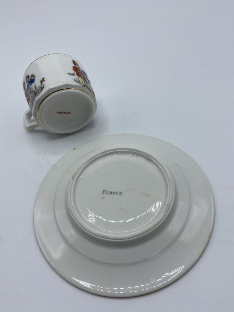 Petite tasse à café soucoupe porcelaine vintage – Image 6