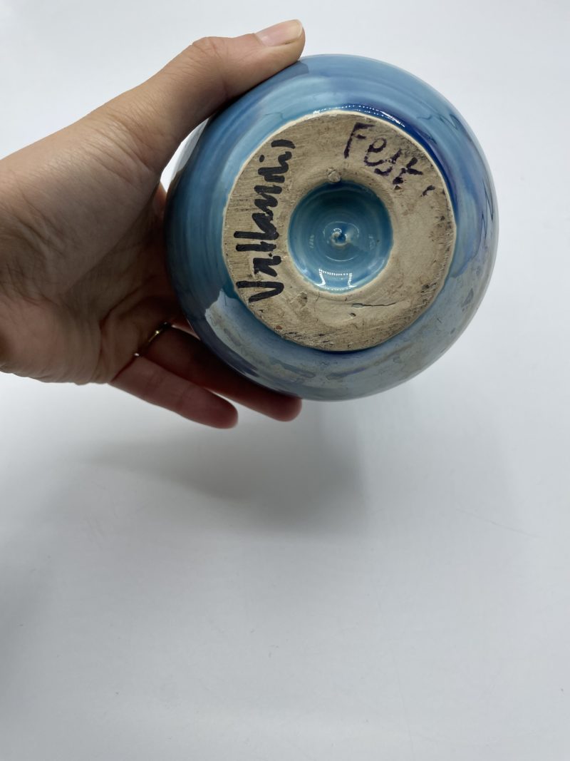 Vase tulipe bleu colerette valauris – Image 4