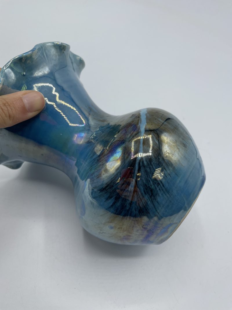 Vase tulipe bleu colerette valauris – Image 2