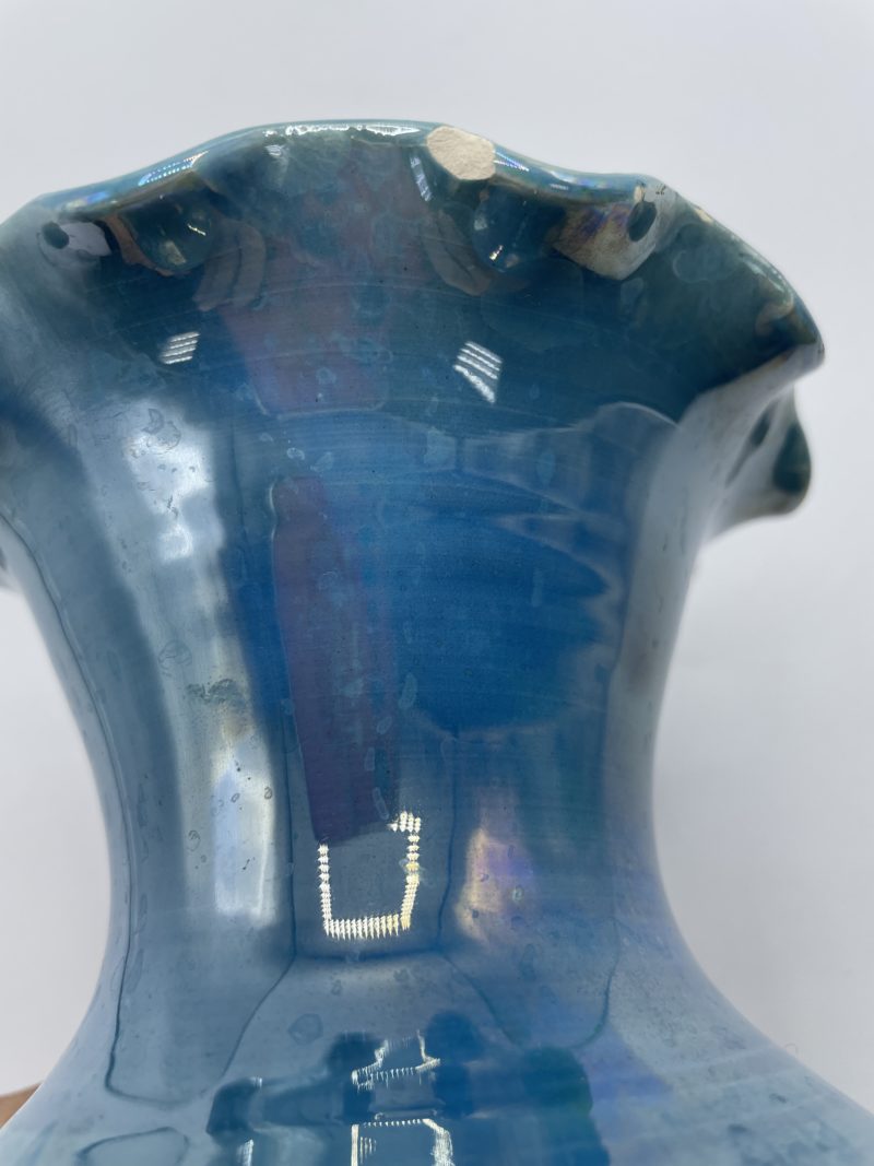 Vase tulipe bleu colerette valauris – Image 8