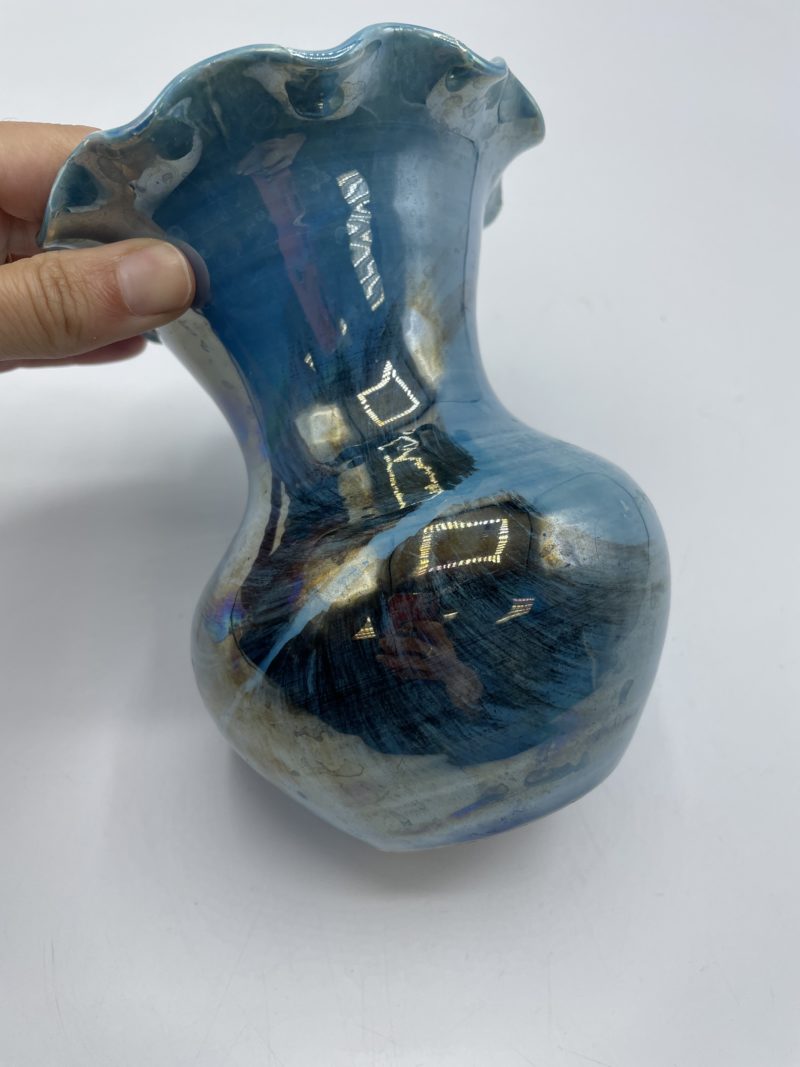 Vase tulipe bleu colerette valauris – Image 7