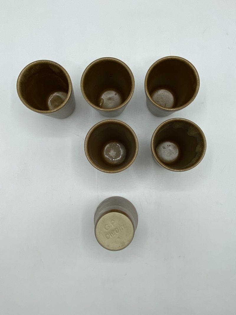Lot de 6 gobelets à eau en grès GP Digoin – Image 5