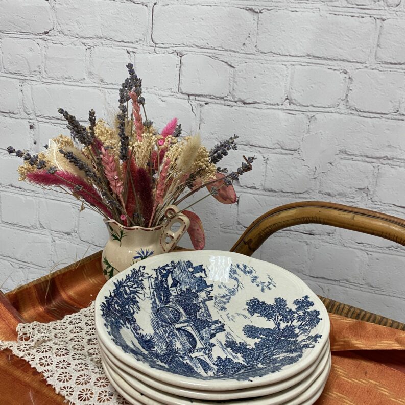 Lot 5 assiettes creuses Gien décor BP