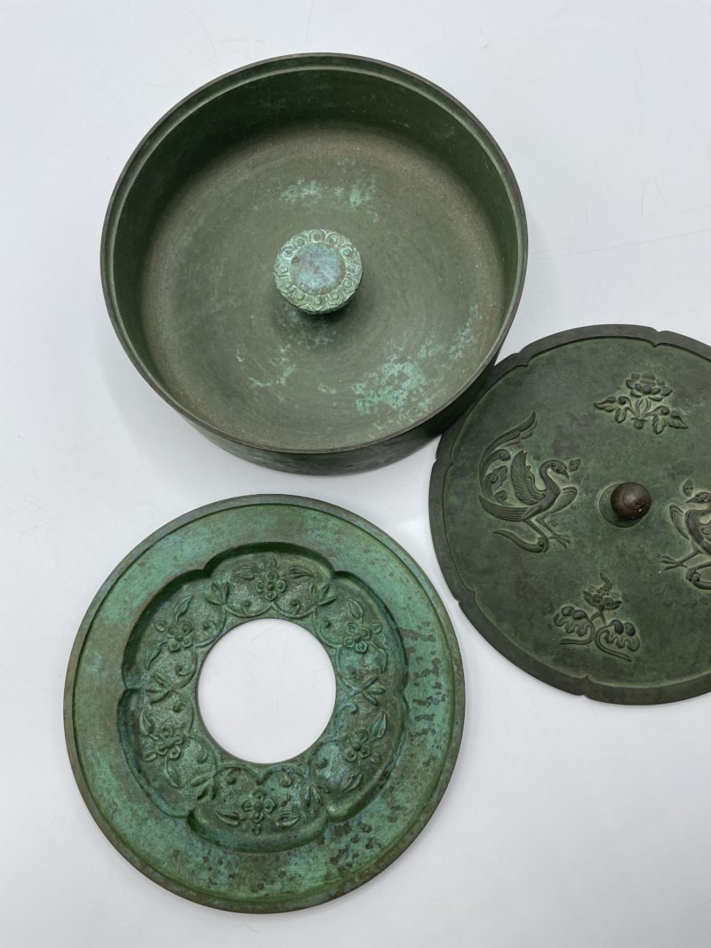 Brûleur d’encens en fonte vintage asiatique grue fleurs de lotus – Image 4