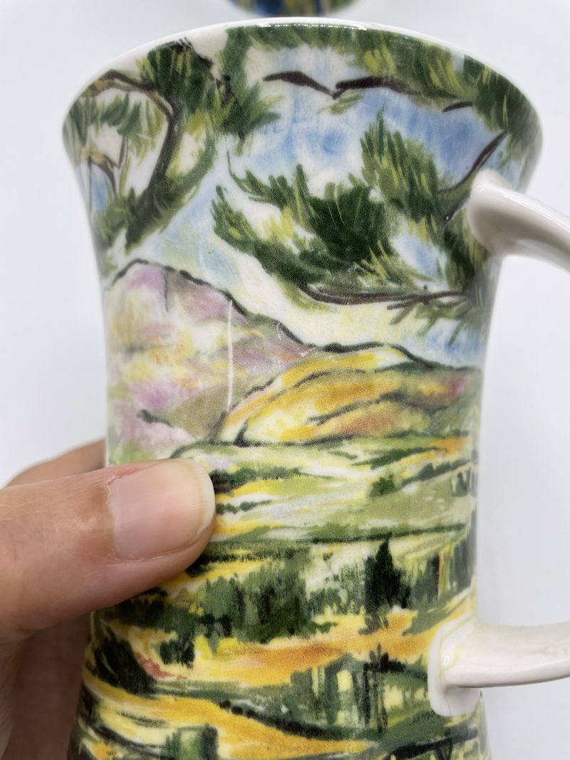 Duo mugs peinture impressionnisme Paul Cézanne porcelaine – Image 5