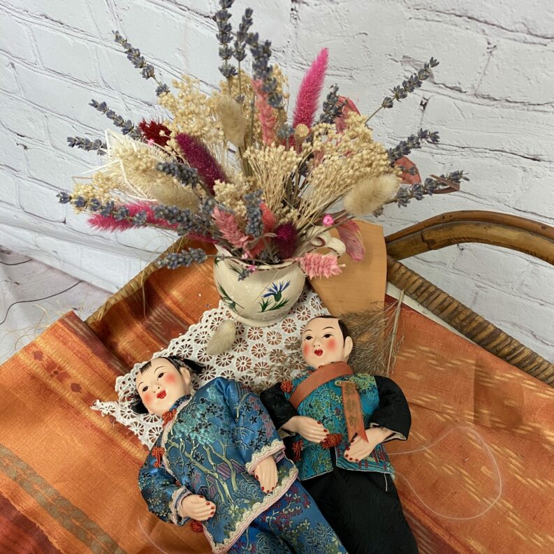 Duo poupées chinoises vintage anciennes