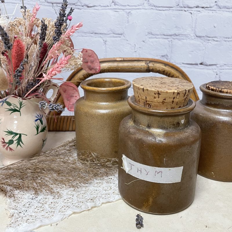 Lot de 3 pots en grès vintage (4)