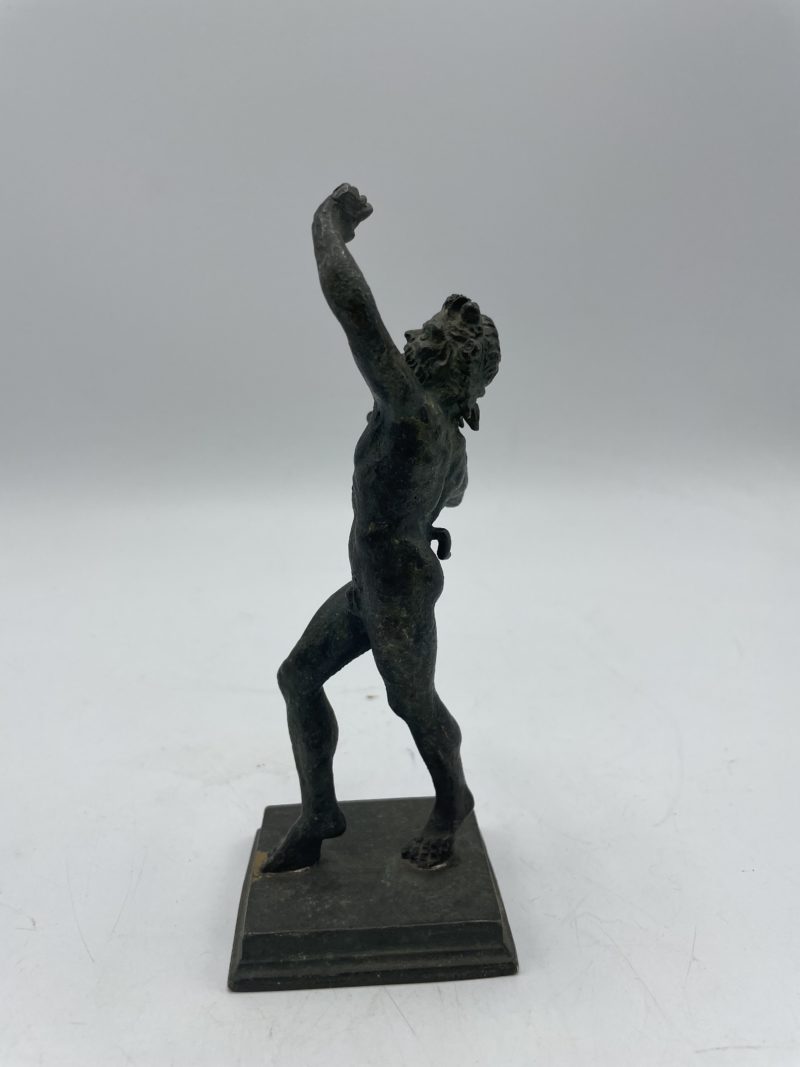 Statuette vintage bronze vert de gris satyre – Image 2