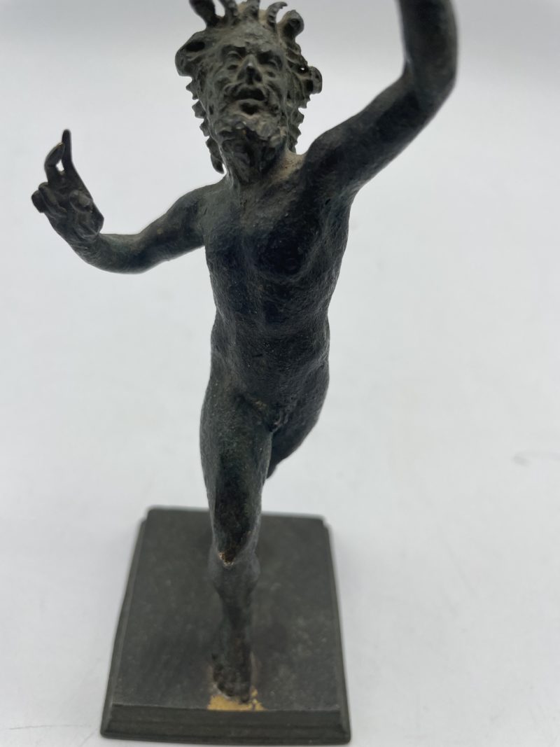 Statuette vintage bronze vert de gris satyre – Image 3