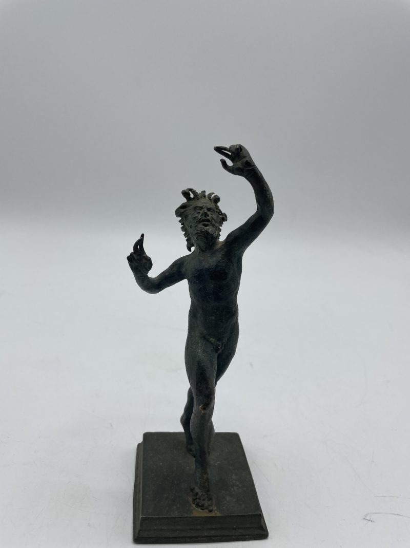 Statuette vintage bronze vert de gris satyre – Image 6