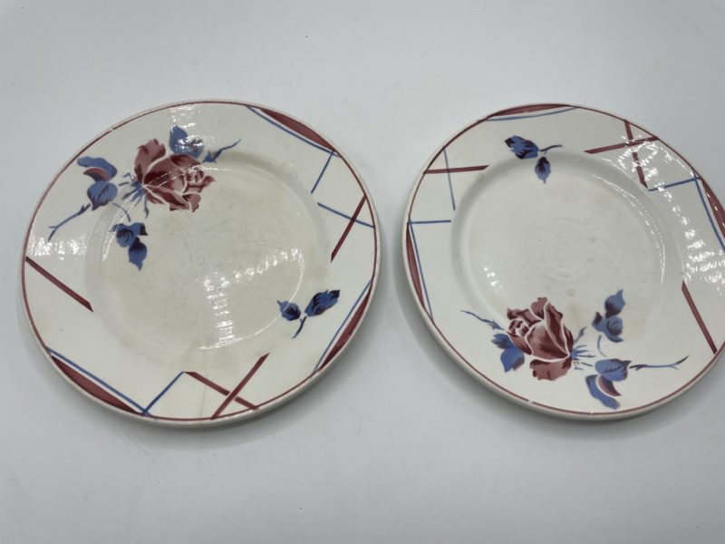 Duo petites assiettes à dessert vintage Digoin Sarreguemiens El Golea – Image 3