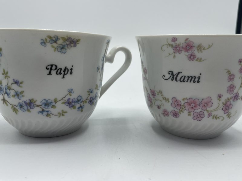Duo mugs papi mami porcelaine Kronester Bavière – Image 4